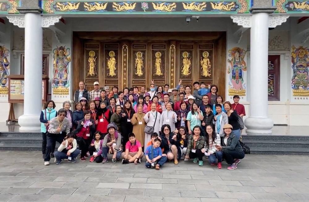 Families and children gathered at the monastery for the summer camp